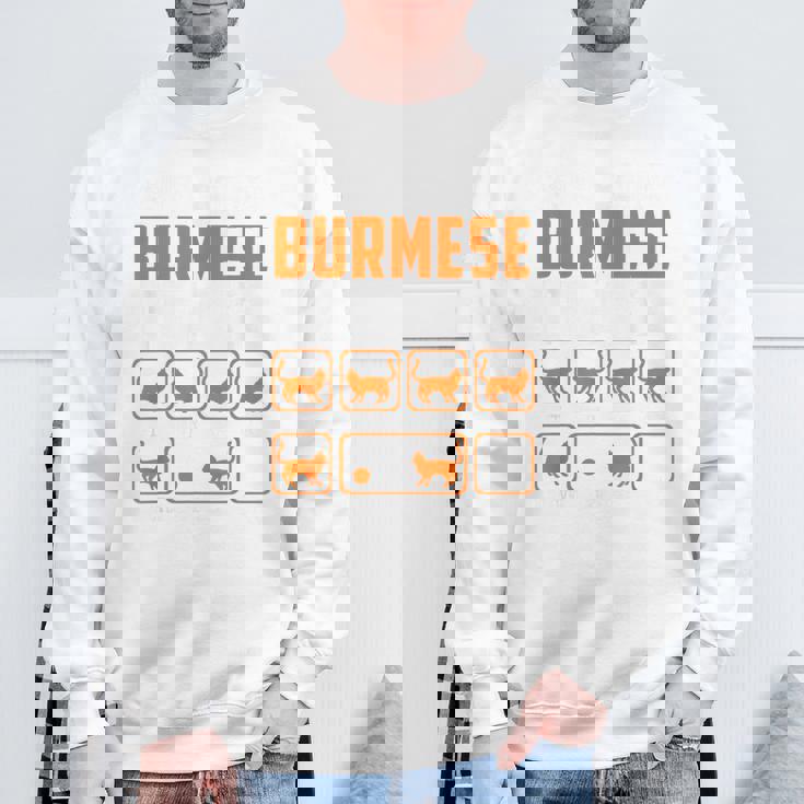 頑固なビルマの猫 トリックおもしろ子猫愛好家 スウェットシャツ 高齢者への贈り物