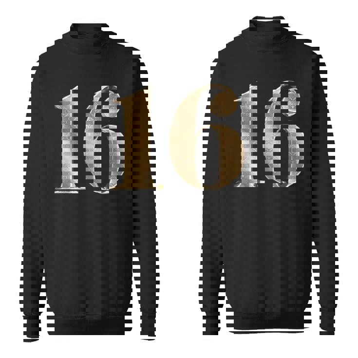 16 16 誕生日 お気に入り 数字 フルール・ド・リス デザイン スウェットシャツ