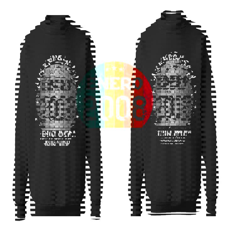 18 Años Cumpleaños Leyendas Nacen Enero 2008 Chica Chico Manga Larga Camisa de entrenamiento