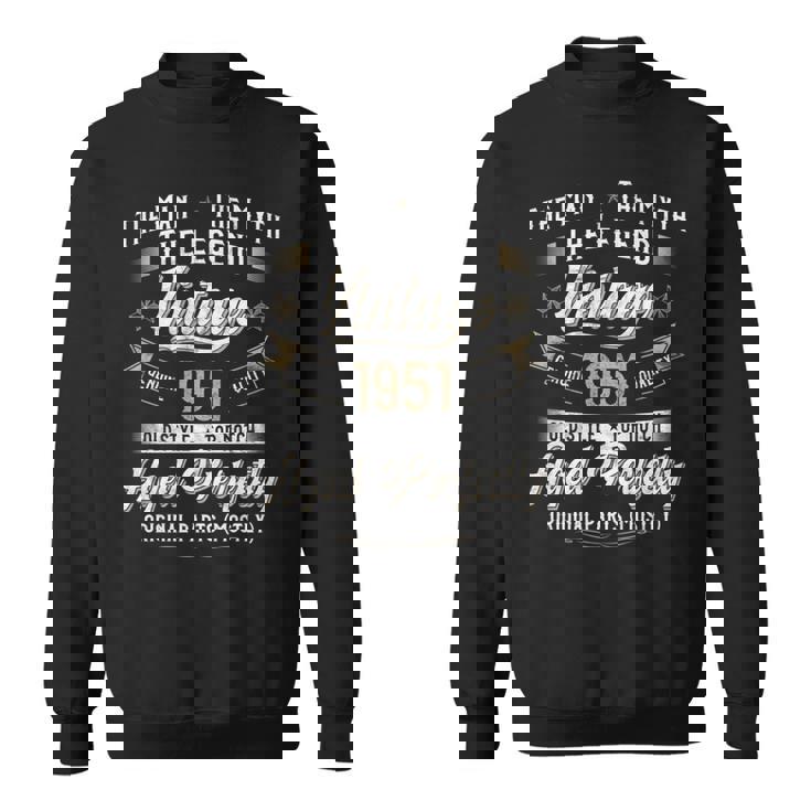 75歳の誕生日プレゼント ヴィンテージ 1951年 男性 面白い 75歳 1951年 長袖tシャツ スウェットシャツ