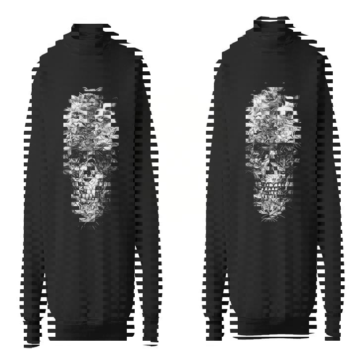 Akull But It's Cats Kitty スケルトン ハロウィン 猫 スカル スウェットシャツ