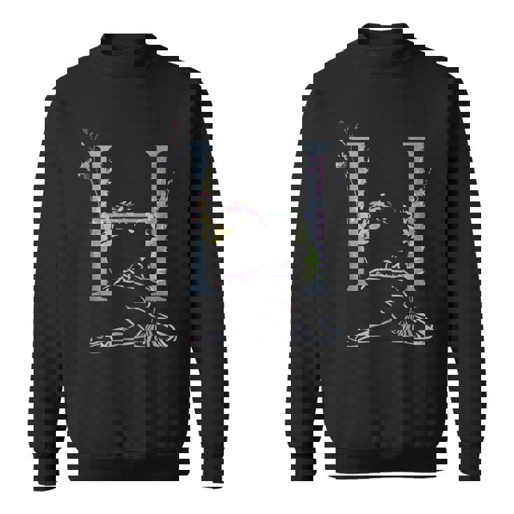 Balla バレリーナ イニシャル 名前 H、ダンス、モノグラム、バレエ スウェットシャツ