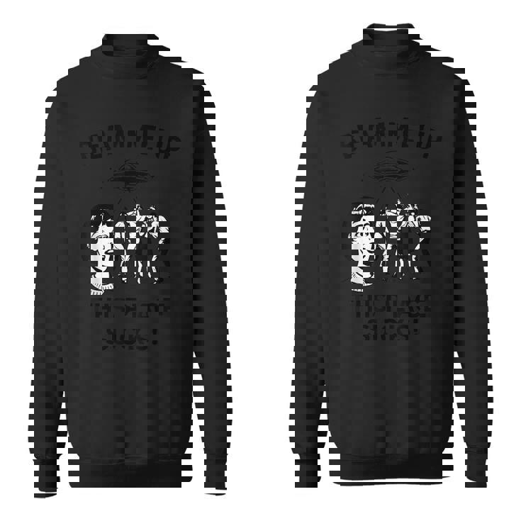 Beam Me Up Este Lugar Chupa Espacio Divertido Camisa de entrenamiento