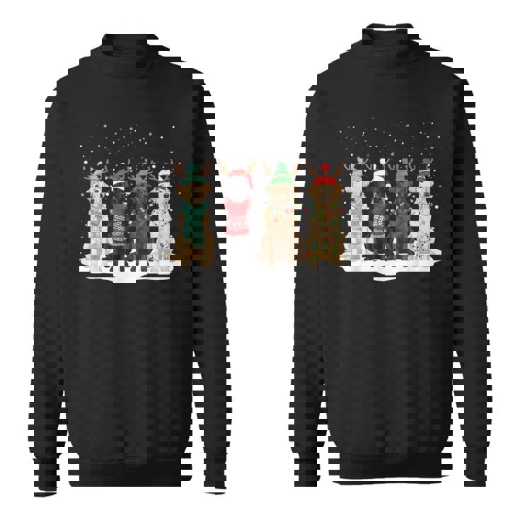 Black Lab Labrador Dog Christmas Crew Matching Family Xmas Sweatshirt