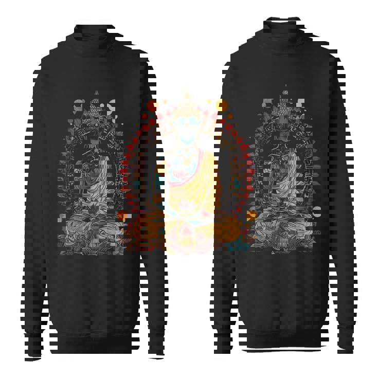 Buddha Vintage Flowers Zen Buddhist Buddhism Yoga Spiritual Sweatshirt