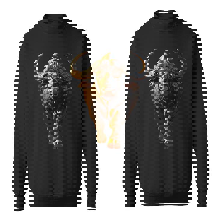 Buffalo Cape Water Buffalos Safari South African Buffalo Sweatshirt