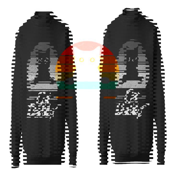 Cat Daddy Retro Compleanno & Festa Del Papà Gatto Papà Uomo Felpa