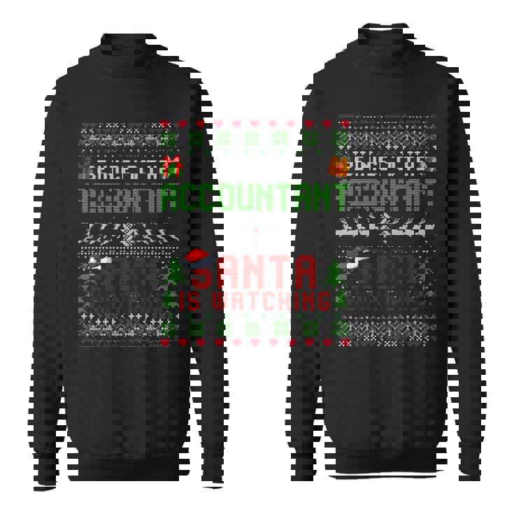 C'est Drôleois Gentil Avec Le Comptable Le Père Noël Regarde Noël Manche Longue Sweater e