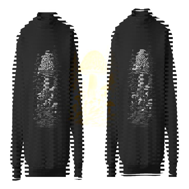 Collecteur De Champignons Morchel Champignon Rétro Espèces De Champignons Dans La Forêt Sweater e