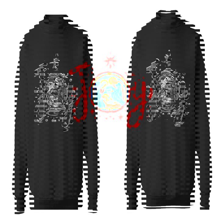 Crèche De Noël Chrétienne Joie Jésus Crèche De Noël Foi Famille Sweater e