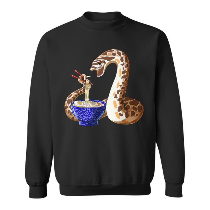 Cute Snake Eating Ramen Anime Style Hognose Snake Sweatshirt