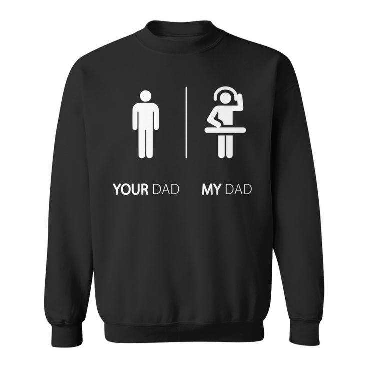 Divertente Concritta In Inglese My Dad Is A Dj Idea Regalo Maglia A Manica Felpa