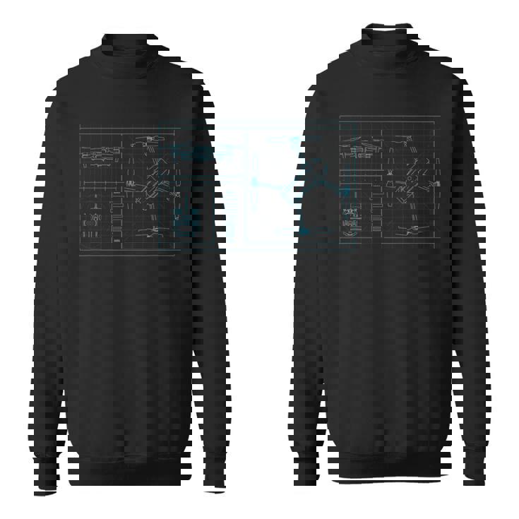 Drone Quadrocopter Dibujo Técnico Piloto De Drones Camisa de entrenamiento