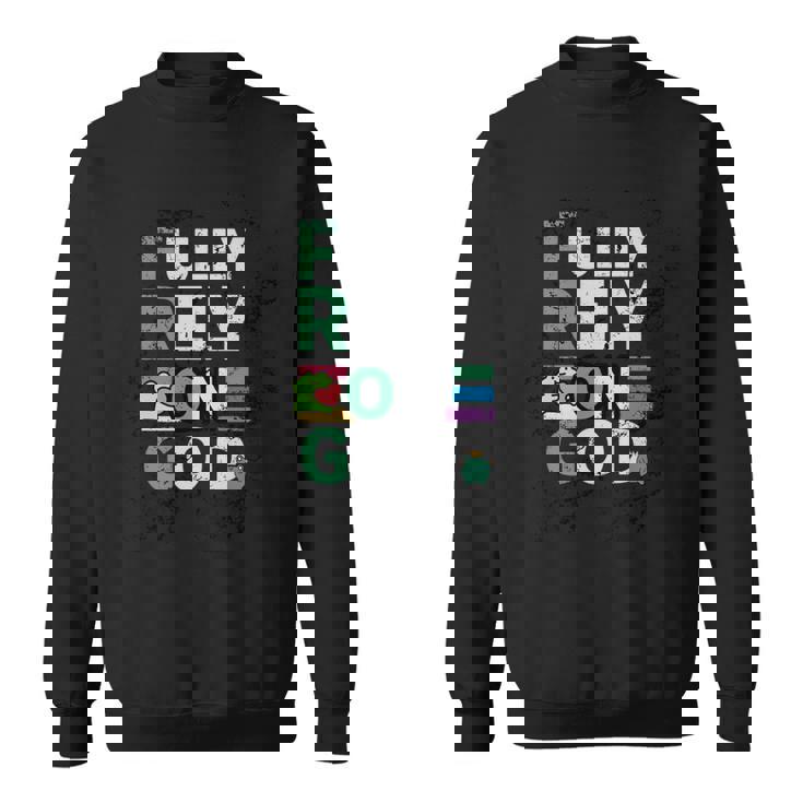 Frog Fully Rely On God 面白いレトロラブハートカエル愛好家 長袖tシャツ スウェットシャツ