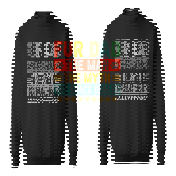 Fur Dad Man Mythnack Dealer Paw Cat Dog Festa Del Papà Felpa