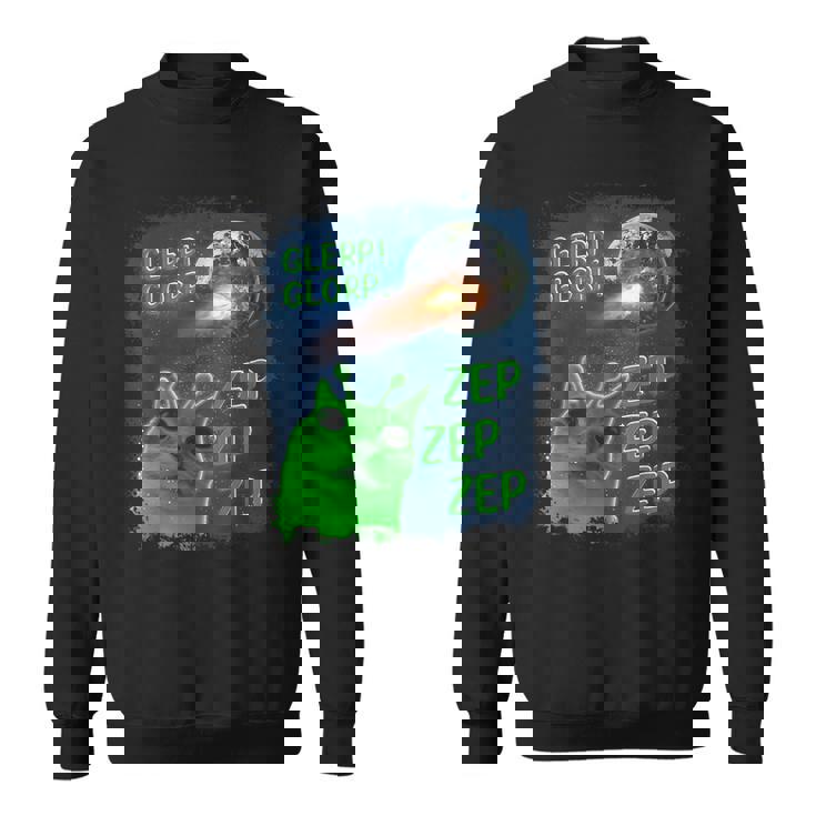 Gato Alienígena Divertido Glerp Glorp Camisa de entrenamiento