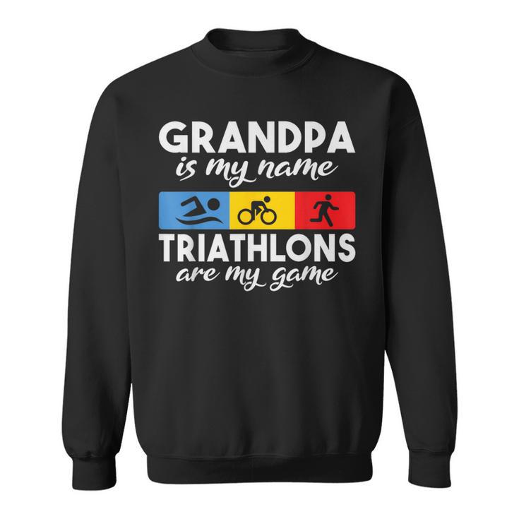 Grand-Père Est Mon Nom Les Triathlonsont Mon Jeu Triathlon Papy Sweater e