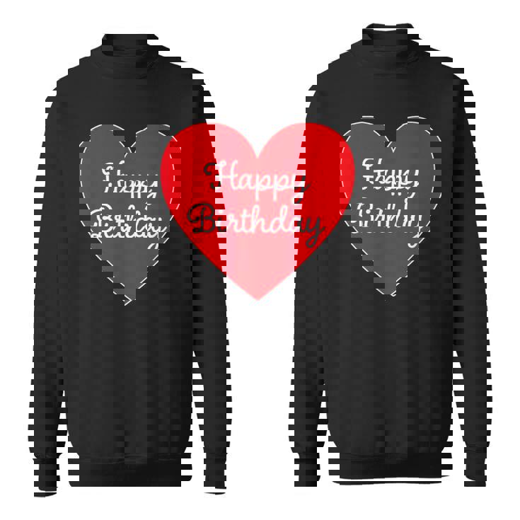 Happy Birthday ハッピーバースデー（お誕生日）ビッグハート サプライズイベント かわいい文字 デザイン スウェットシャツ