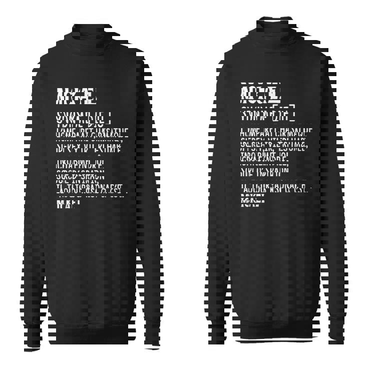 Homme Humour Prénom Personnalisé Mickael Définition Sweater e