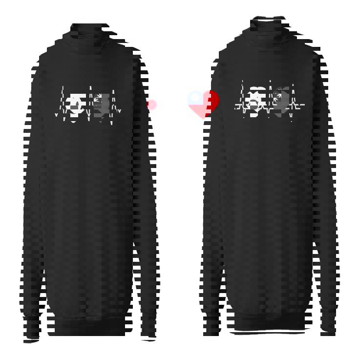 Japanese Flag Taiwanese Flag Heart 台湾の遺産 台湾のルーツ 日本の国旗 台湾の国旗 スウェットシャツ