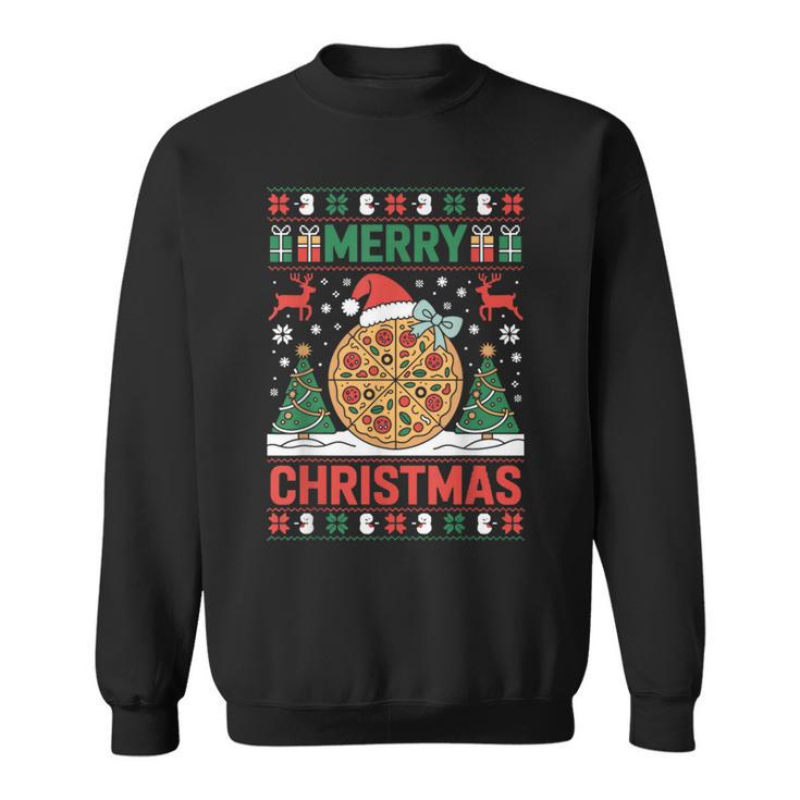 Joyeux Noël Pizza Pull Laidapin De Noël Amusant Sweater e