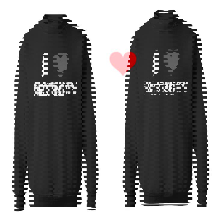 I Love Electricity ハート 電気技師ユーティリティ電気 スウェットシャツ