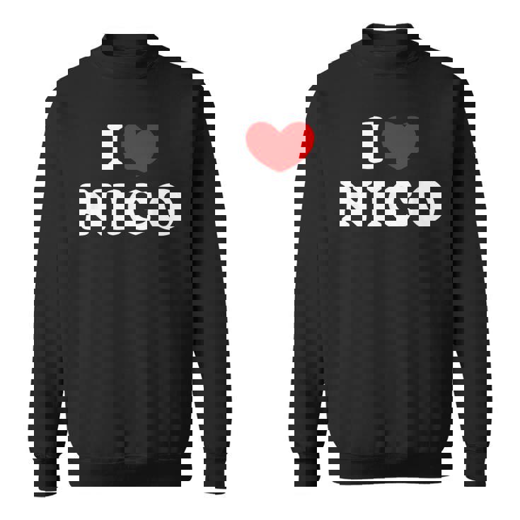I Love Nico Amo Nico Camisa de entrenamiento
