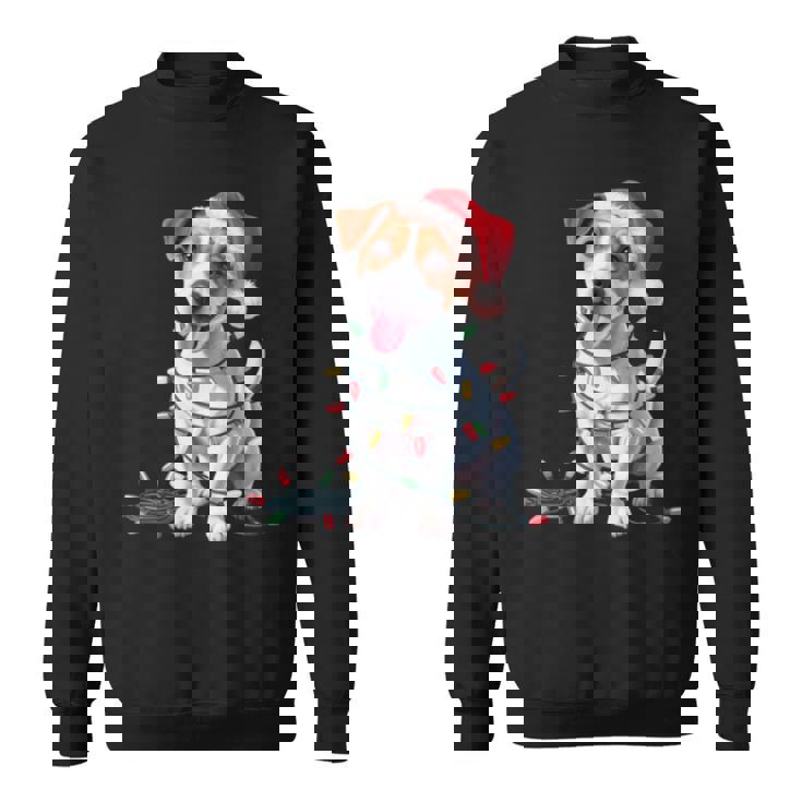 Mignon Chien Jack Russell Lumières De Noël Noël Amoureux Des Manche Longue Sweater e