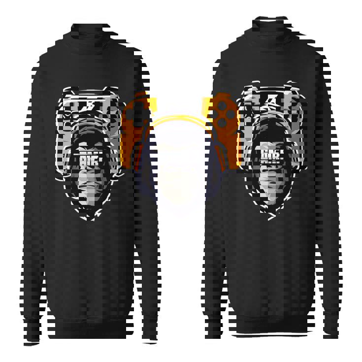 Playtation ゲーマーギフト モンキー ゲームプレーヤー ビデオゲーム 長袖tシャツ スウェットシャツ