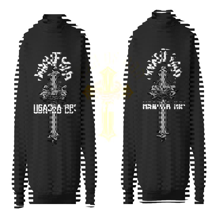 Proud Husband Dad Pops Father's Day Christian Cross Sweatshirt Unisex