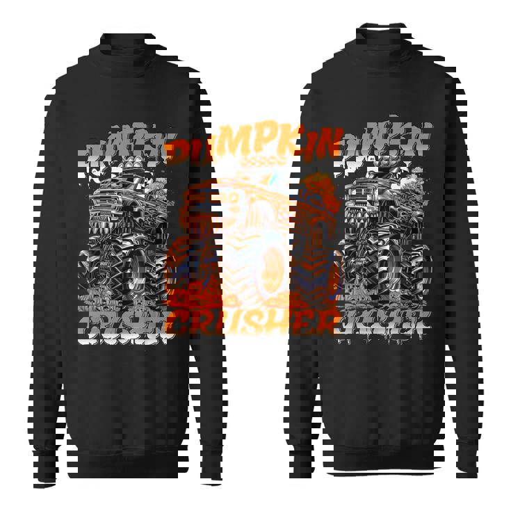 Pumpkin Crusher Monster Truck Ghosts Halloween For Boys Sweatshirt
