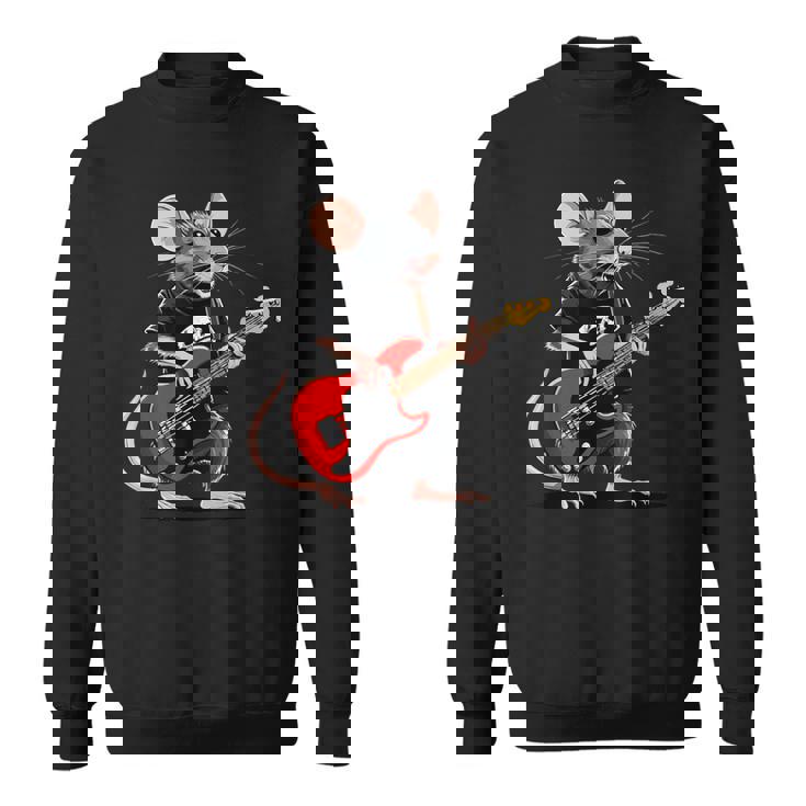 Rata Tocando Guitarra Eléctrica Guitarrista Rata Camisa de entrenamiento