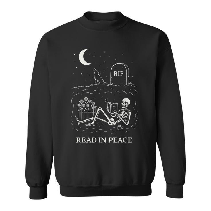 Read In Peace – Motifquelette Amusant Pour Les Amateurs De Livres Sweater e
