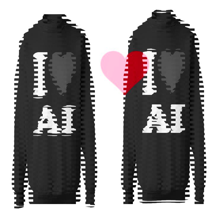 Red Heart I Love Ai スウェットシャツ