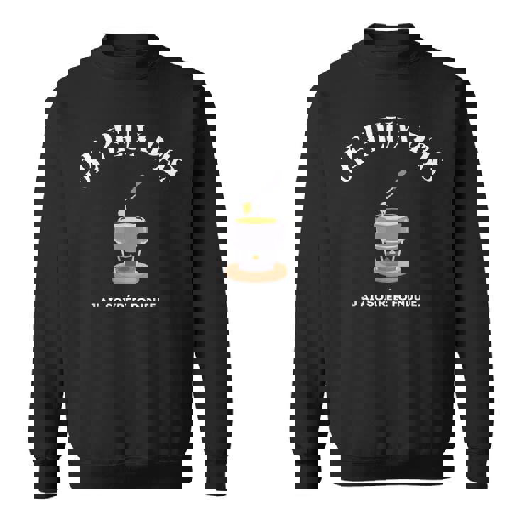 Red e Adulte Fête Fondue Manches Courtes Noir Taille Hiver Occasion Casual Imprimée Lettre Unique 'Je Peux Pas J'aioirée Fondue' Double Manche Non Étirable Sweater e