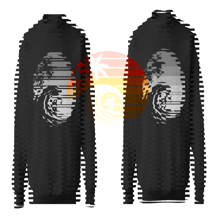 Retro Deurf Al Atardecer Intage Paraurfista De Playa Manga Larga Camisa de entrenamiento