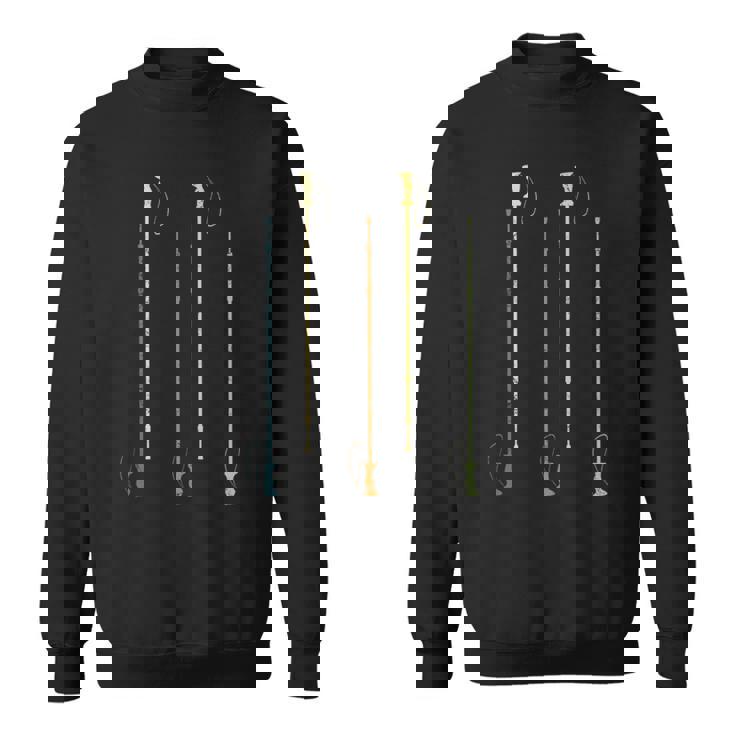 Retro Vintage Pole Walking Trekking Hiking Hill Walking Sweatshirt Unisex