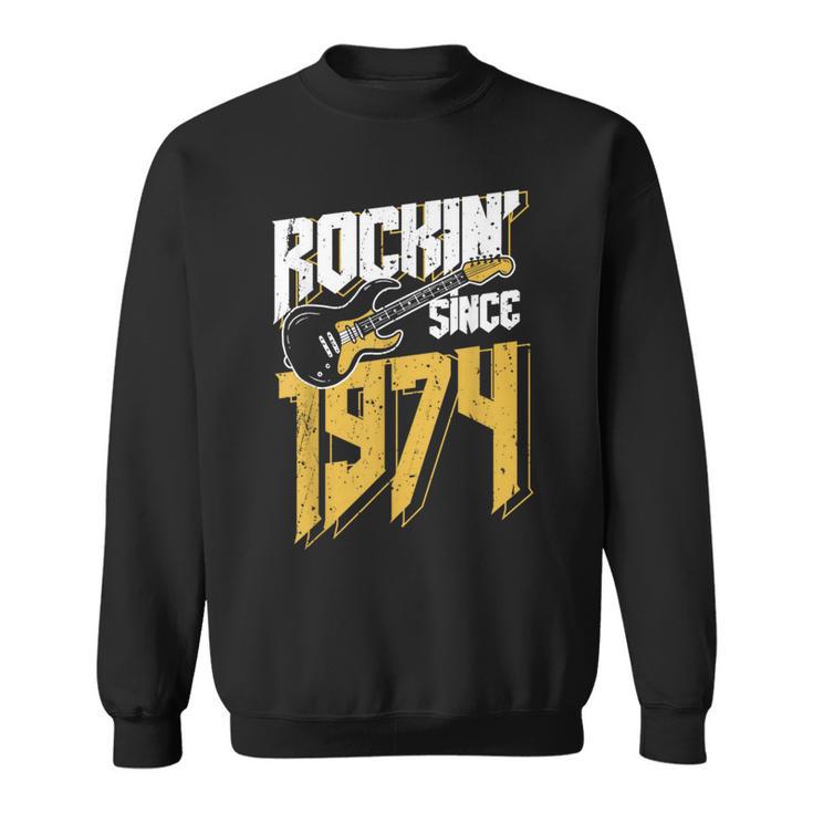 Rockin'ince 1974 Éventail De Musique Rockintage 48E Anniversaire Sweater e