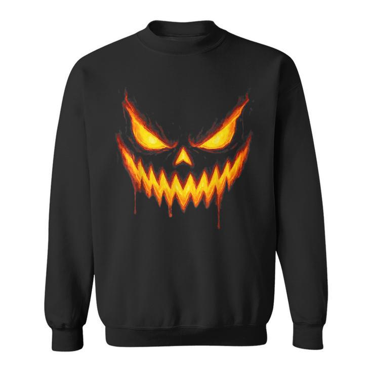 Scary Jack O Lantern Carved Pumpkin Face Halloween Costume Sweatshirt