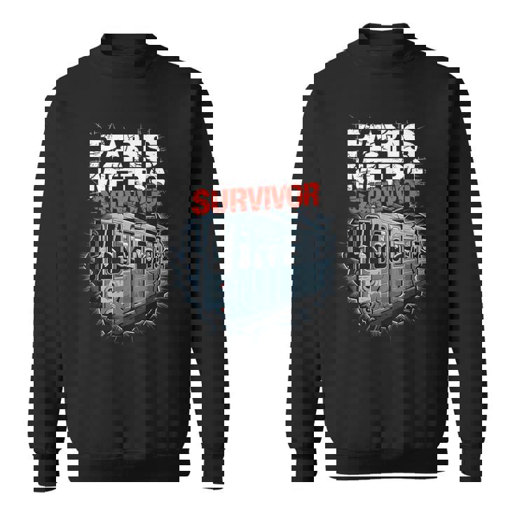 Superviviente Del Metro De Parísupervivienteuperpoblado Humor Tren Francia Camisa de entrenamiento