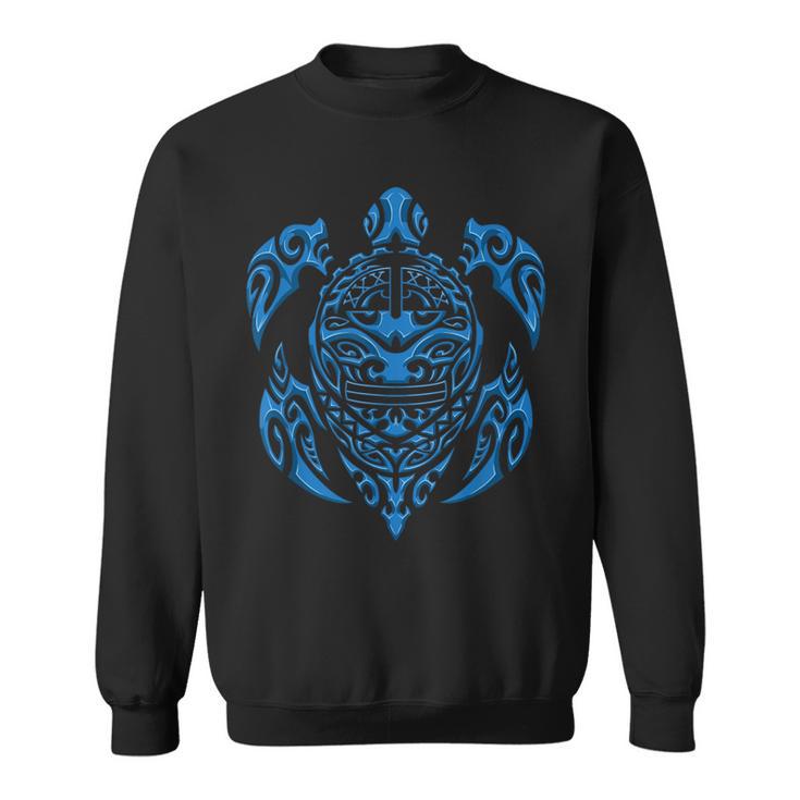 Tortue Maori Bleue Tatouage Tribal Pour Les Plongeurs Sweater e