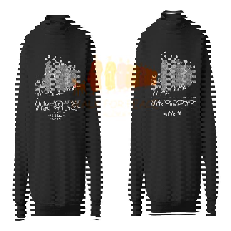 Walk For Peace Monks With Aloka Dog スウェットシャツ