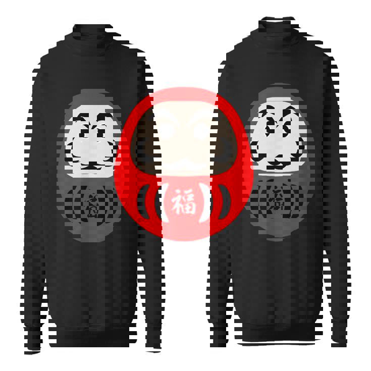 【だるま 福】面白い おもしろ 文字入り 開運グッズ 運気アップ 縁起物 ラッキー 和柄 ネタ ウケ狙い 日本 お土産 スウェットシャツ