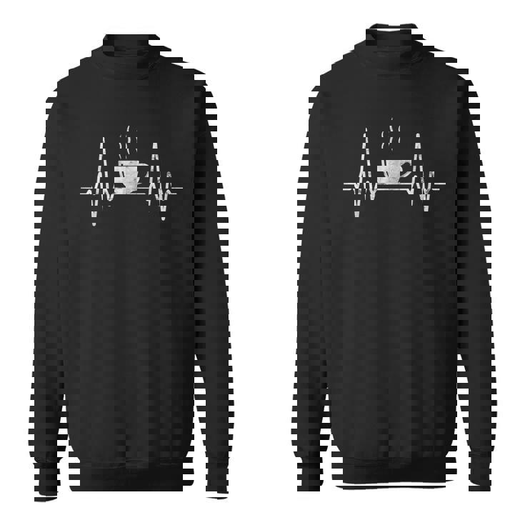 おもしろいハートビート コーヒーシャツ コーヒーカップ周波数 スウェットシャツ