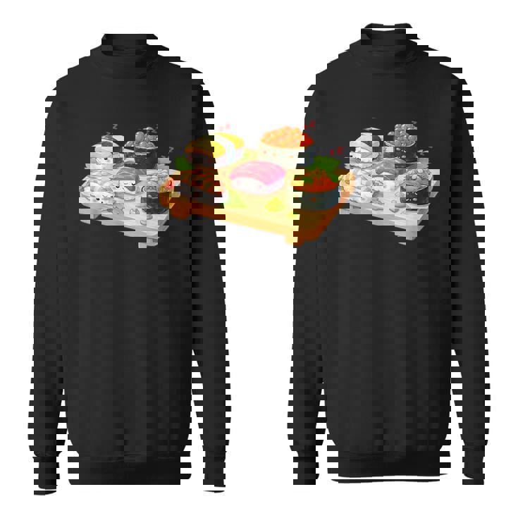 おもしろ寿司 かわいい かわいい 寝る食べ物 スウェットシャツ