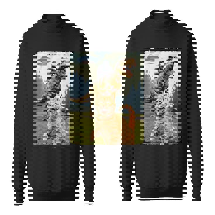 おもしろ猫 ゴリラ 恐竜 Ufo ミーム 不条理なユーモアシーン スウェットシャツ