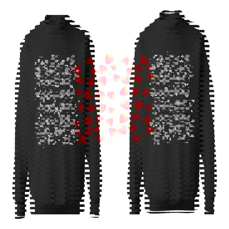 かわいいいちご原宿 美的いちご柄 スウェットシャツ