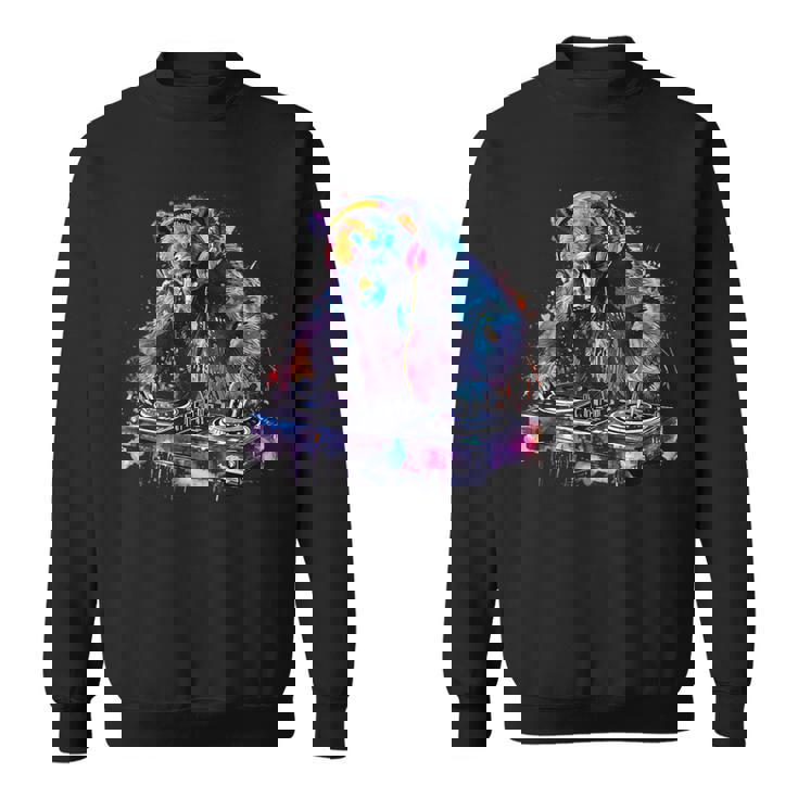 くま Dj ビートメーカー ターンテーブル Dj くま ダンス 音楽 熊の恋人 スウェットシャツ