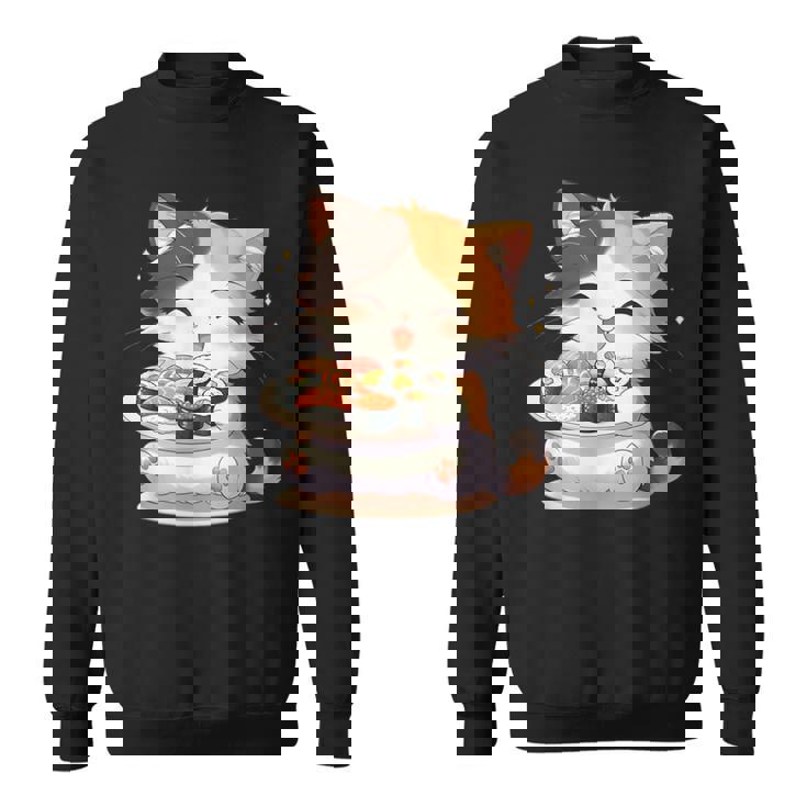 わがまま猫 寿司ねこ ラーメン好き かわいい おもしろ マンガ スウェットシャツ