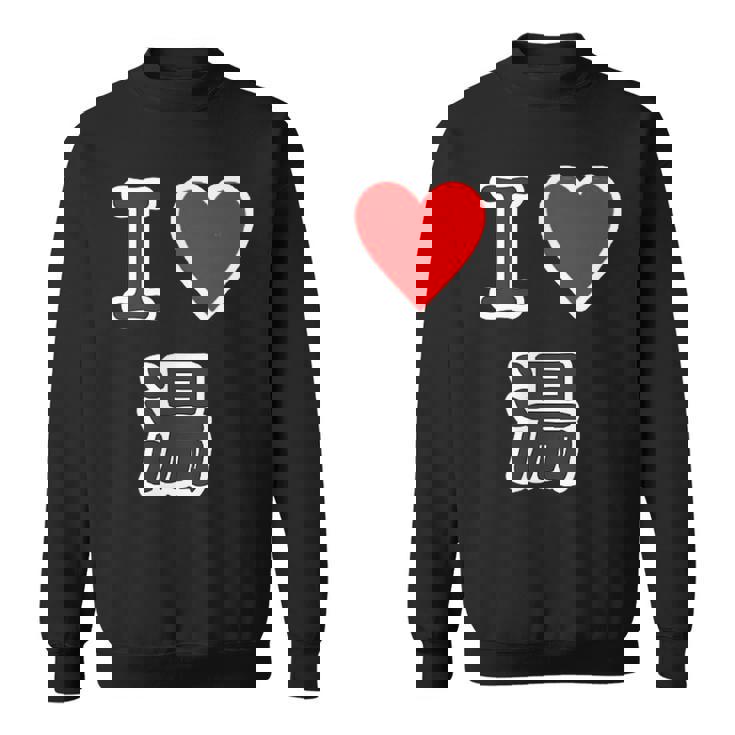 アイラブ・湯【変なデザイン屋さん】温泉 お風呂 銭湯 お土産 旅行 ハート スタッフ メッセージ・面白い デザイン スウェットシャツ